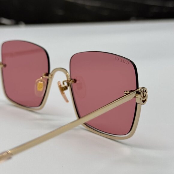 NEW GG1279S 003 GUCCI GOLD/PINK WOMEN GUCCI SUNGLASSES - Picture 9 of 12